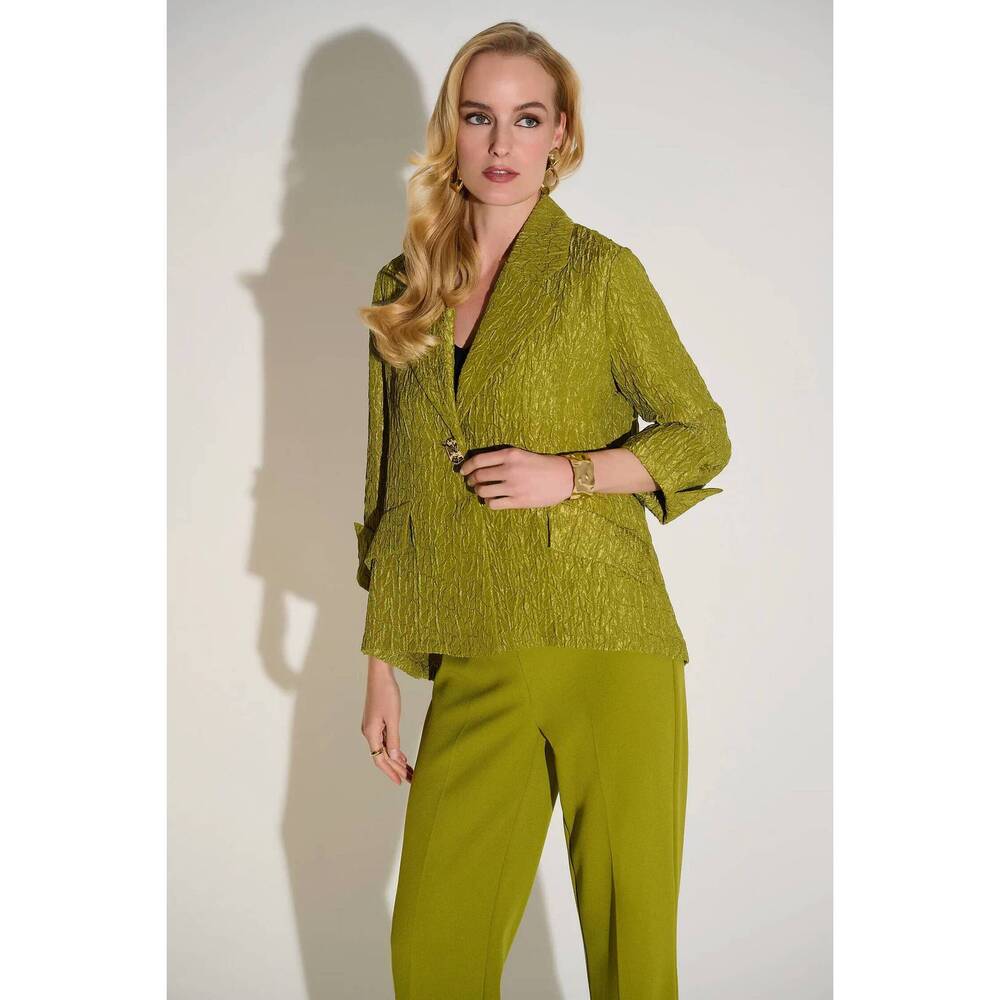 NEW JOSEPH RIBKOFF textured notched collar swing jacket in fern